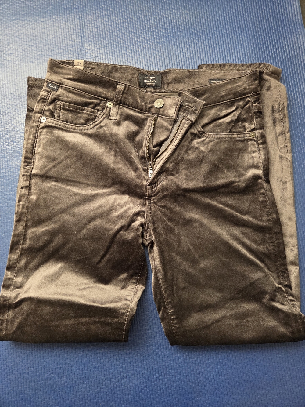 Citizens Of Humanity Silver Velvet Straight-Leg Pants
